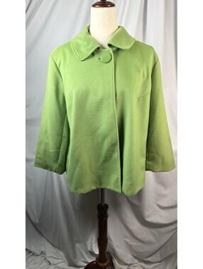 Harve Benard Kelly Green Swing Jacket One Button XL Vintage Classic Business